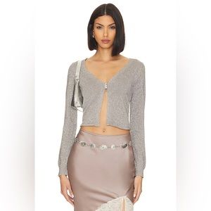 Free People silver cardigan | size M